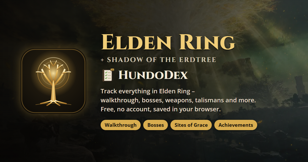 Elden Ring 100% Checklist – Completion Tracker | HundoDex
